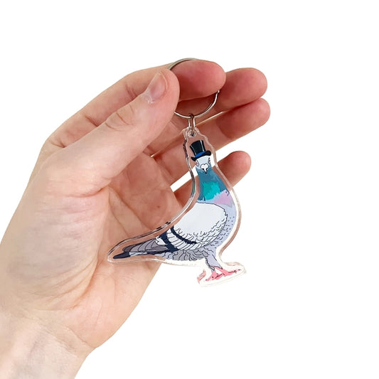 K5 Top Hat Pigeon Keychain