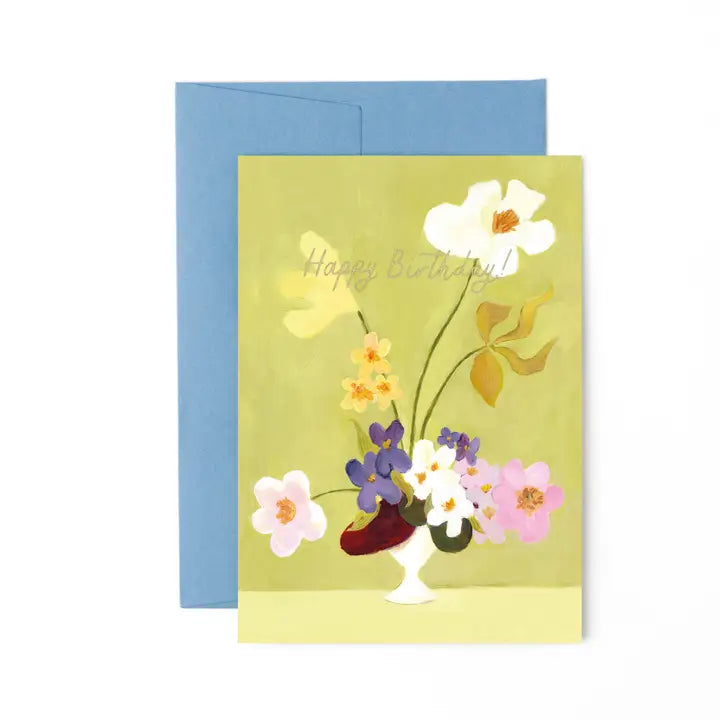 Happy Birthday Flower Frog Card