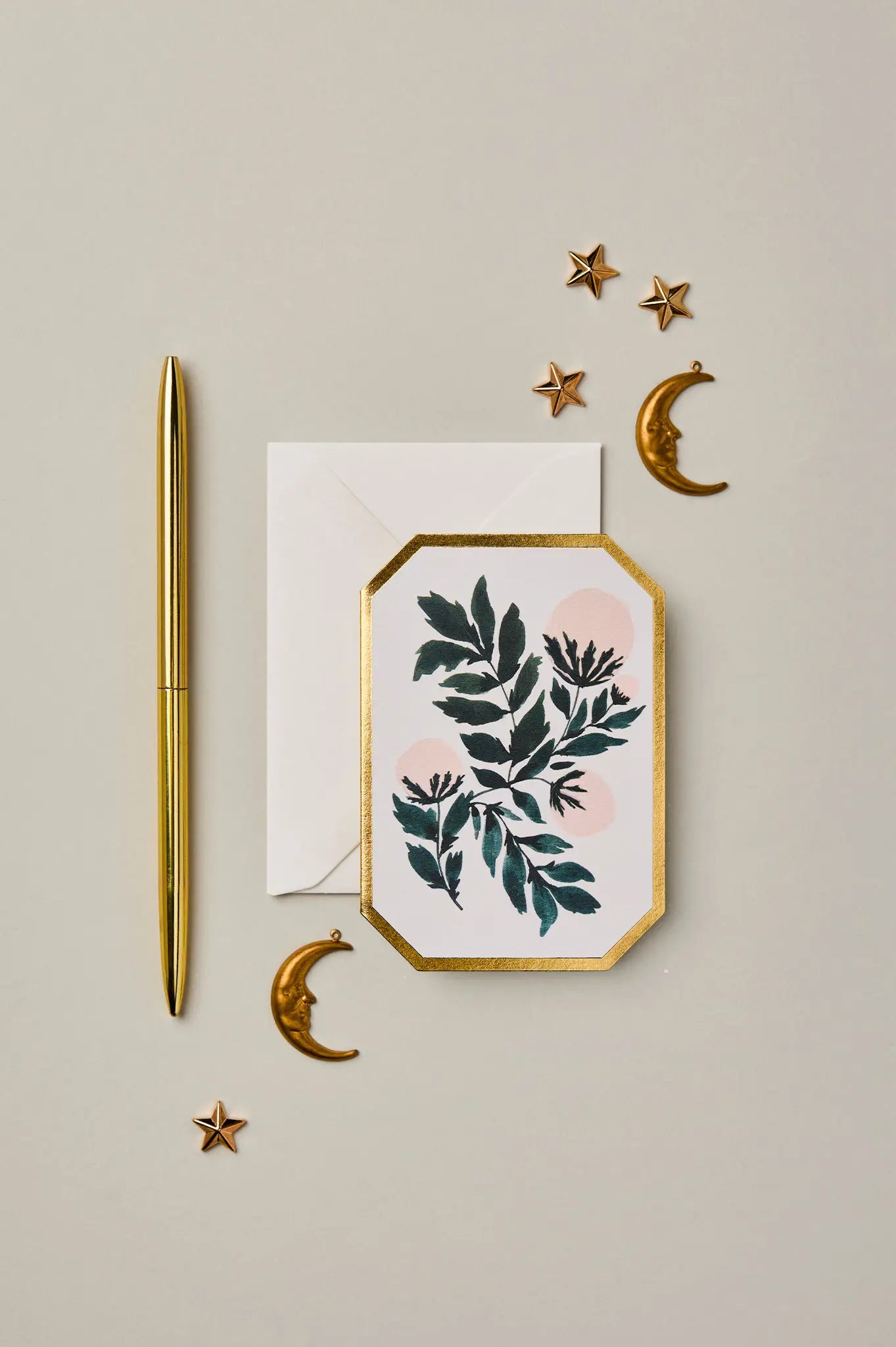 Peonies Botanical Die Cut Mini Card