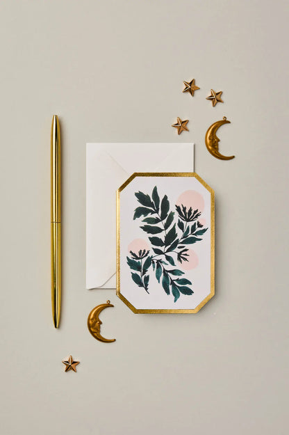 Peonies Botanical Die Cut Mini Card