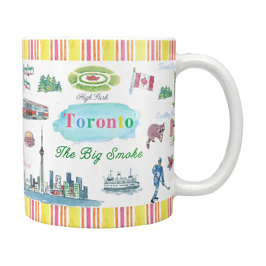 Toronto Coffee Mug - Illustrated City Landmarks Ceramic Mug