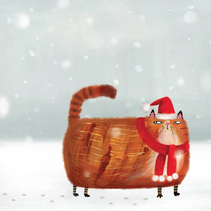 Cat In Snow Christmas Card