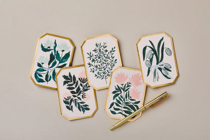 Peonies Botanical Die Cut Mini Card