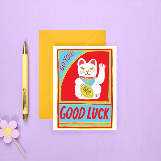 Lucky Chinese Cat Card
