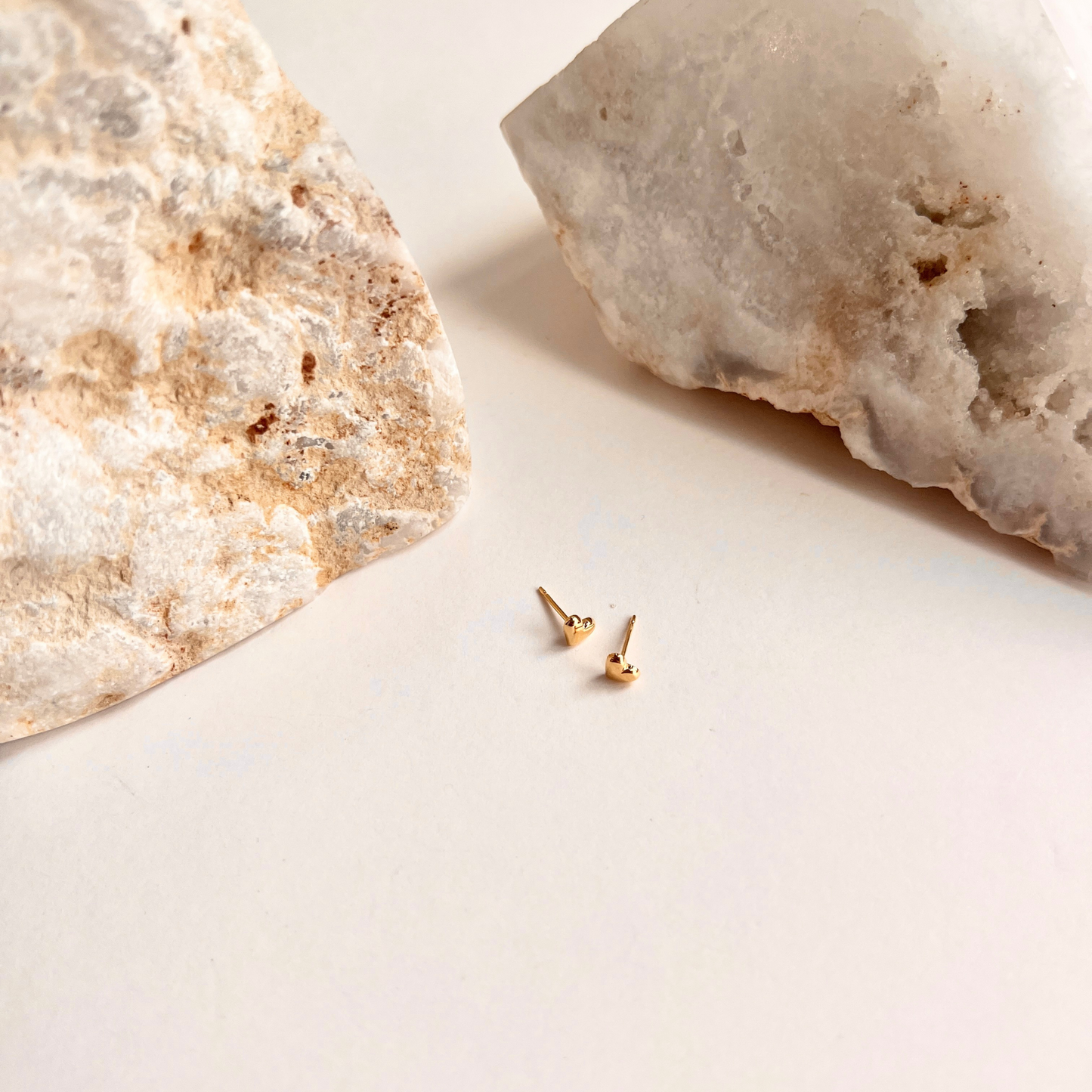 Small Puffy Heart Stud Earrings
