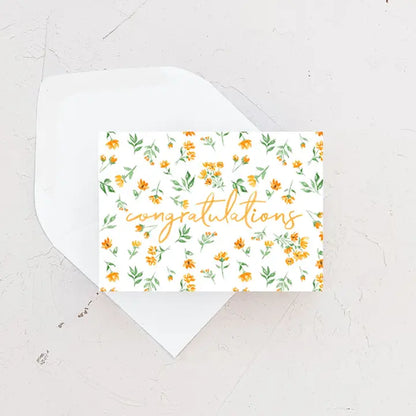 Floral Congratulations Enclosure Card