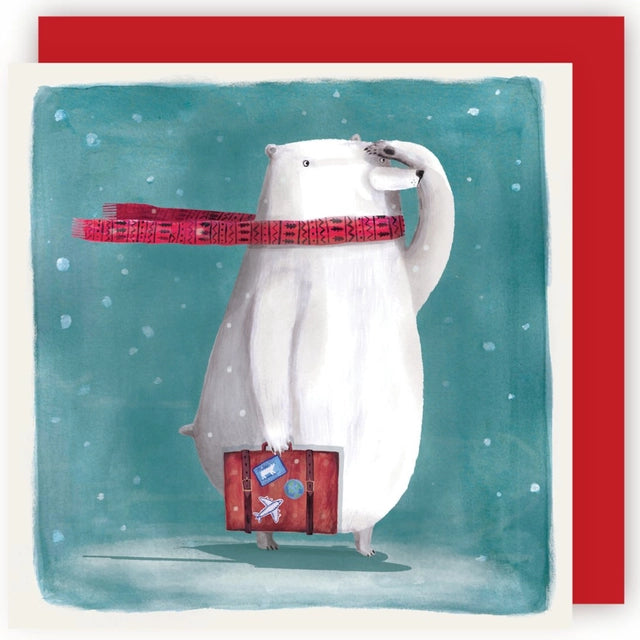 Polar Bear Suitcase Christmas Card