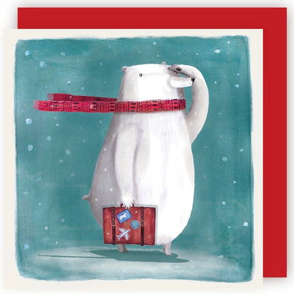 Polar Bear Suitcase Christmas Card
