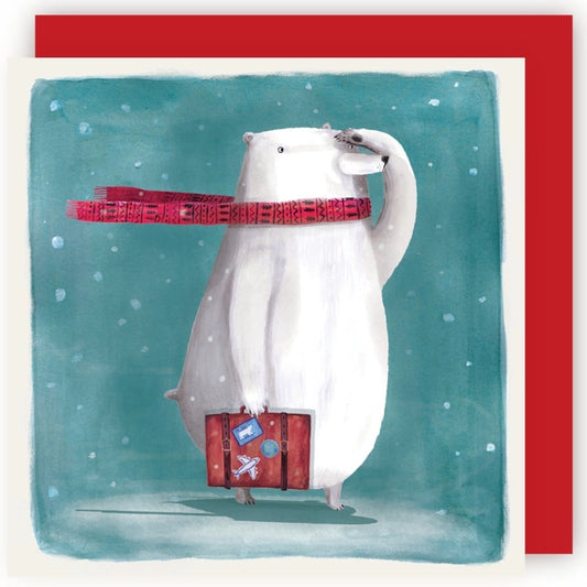 Polar Bear Suitcase Christmas Card
