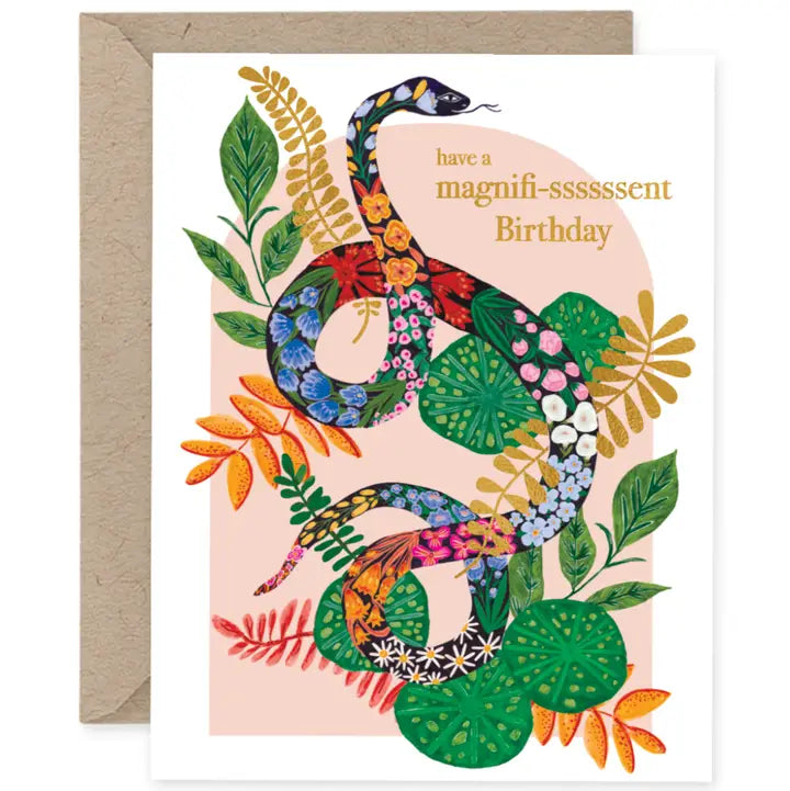 Garden Snake Magnifi-ssssssent Birthday Card