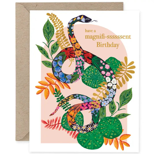 Garden Snake Magnifi-ssssssent Birthday Card
