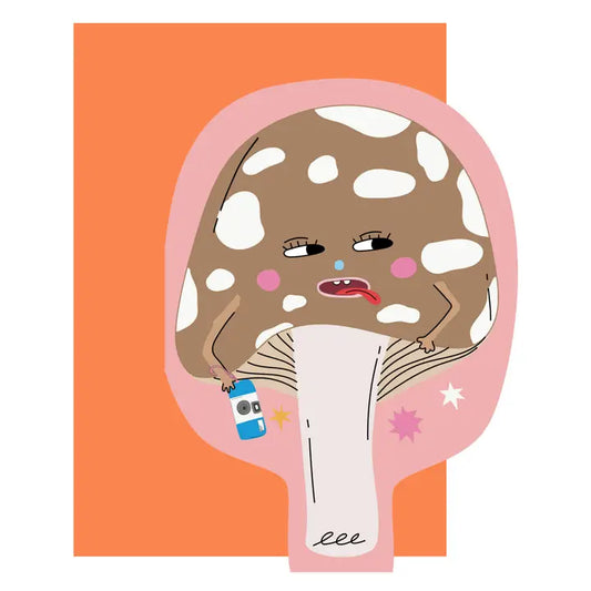 Hey Mushroom! Die Cut Greeting Card