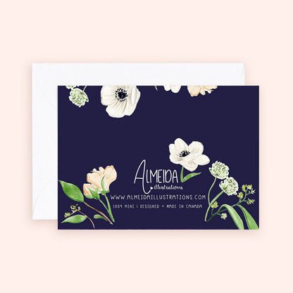 Panda Anemones Florals Enclosure Card