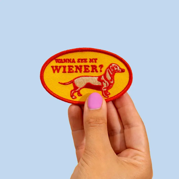 #20 See My Wiener Iron-On Embroidered Patch