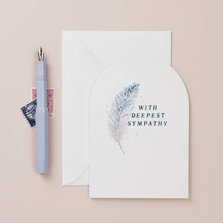 Feather Sympathy Card