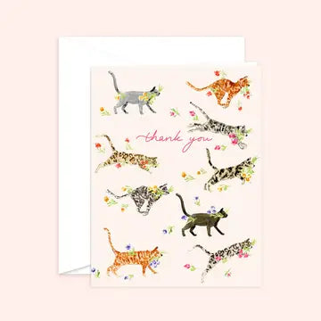 Thank you Cat Florals Card