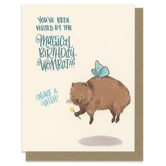 Magical Birthday Wombat Greeting Card