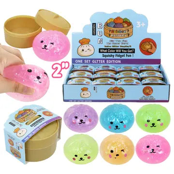 Mini Glittery Bao Dumpling Squishy Toy