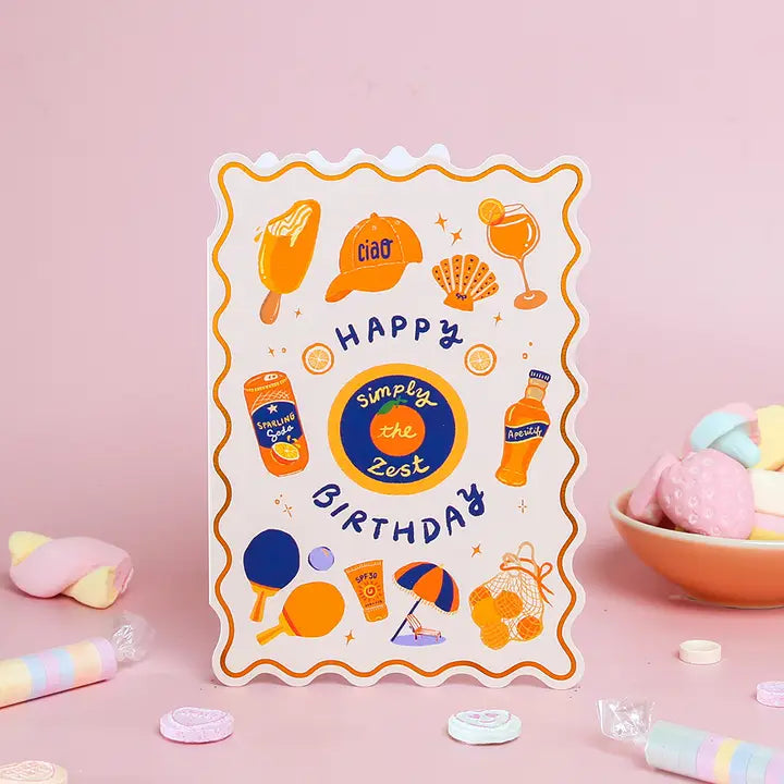 Happy Birthday Orange Greeting Card
