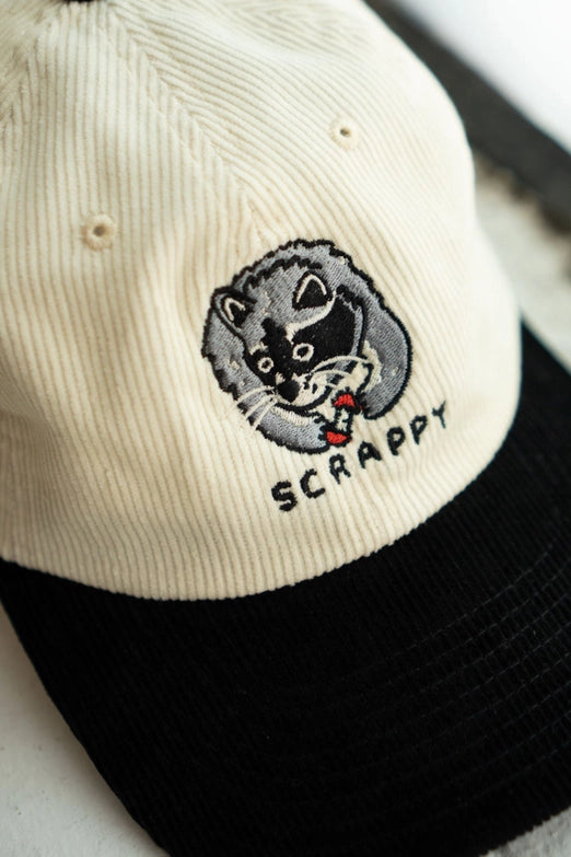 Scrappy Two-Tone Corduroy Dad Hat Embroidered Cord Hat