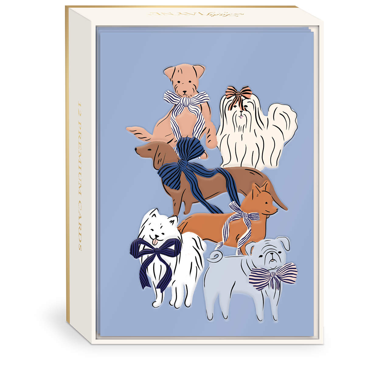Ribbon Tails Dog Blank Boxed Note Cards
