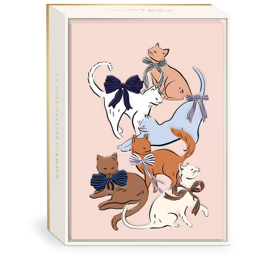 Ribbon Tails Cat Blank Boxed Note Cards