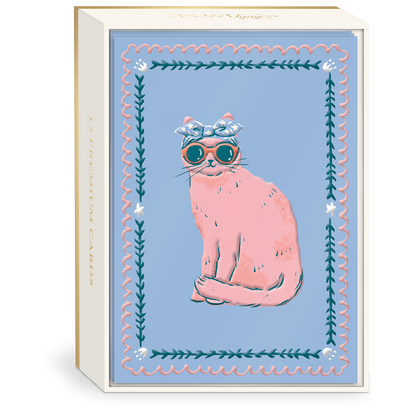 Stylish Cat Blank Boxed Note Cards