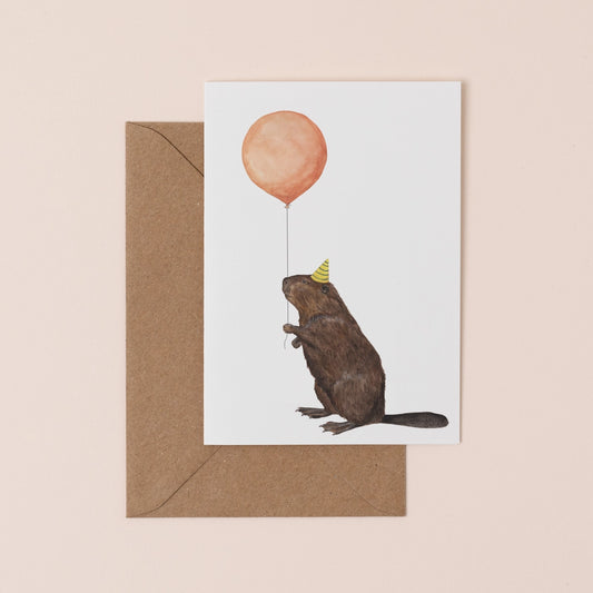Balloon Animal Beaver Card