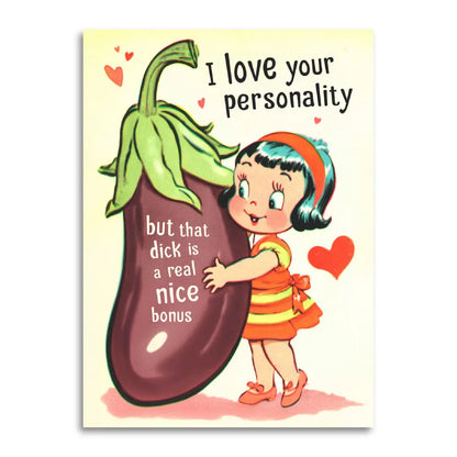 I Love Your Personality Funny Romantic Valentine Card