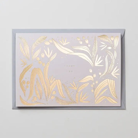 Thank You Gold Foiled Botanical Greeting Card
