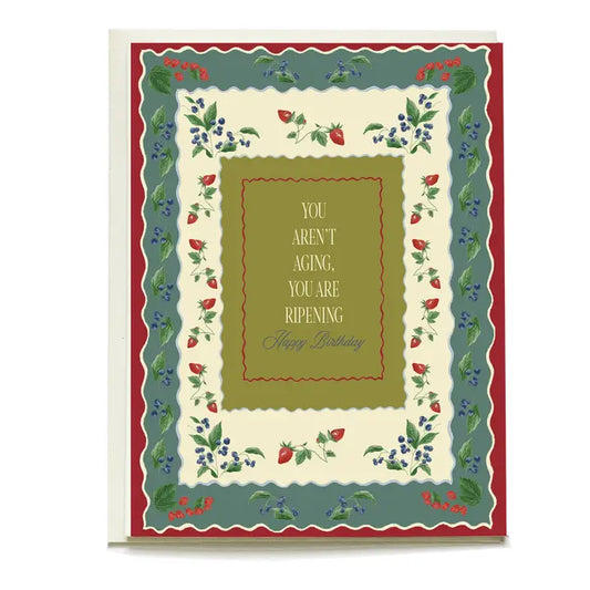 Berry Border Cherie Birthday Greeting Card