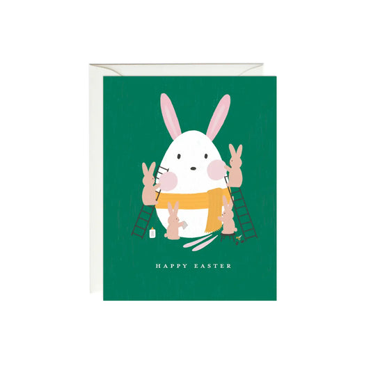 Green Easter Bunny Egg Card
