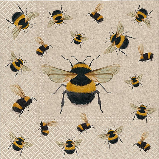 Luncheon We Care Dancing Bees Napkins.Pack of 20.