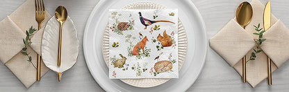 Luncheon Wild Forest Animals Napkins. Pack of 20