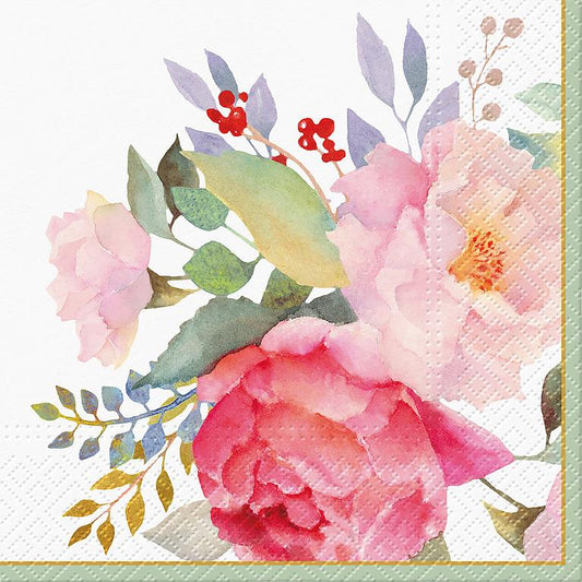 Luncheon Tender Bouquet Napkins. Pack of 20