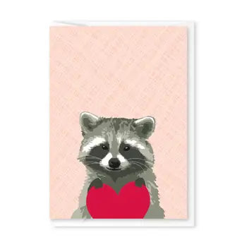 Raccoon Heart Folded Valentine's Day Enclosure