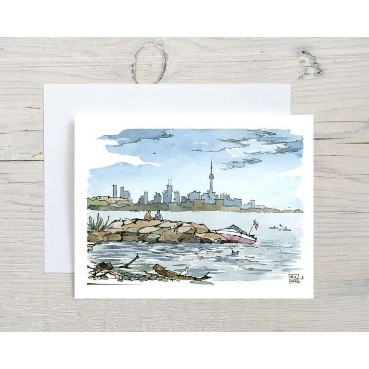 Island View Toronto Skyline Greeting Card