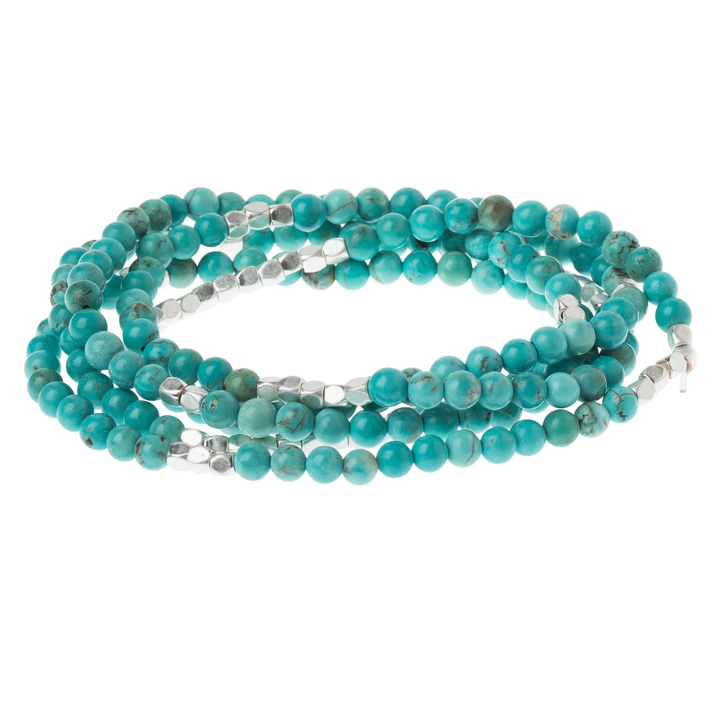 Stone Wrap Bracelet + Necklace Turquoise Silver - Stone Of The Sky