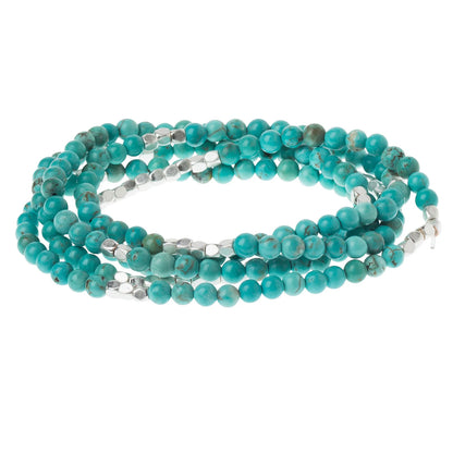 Stone Wrap Bracelet + Necklace Turquoise Silver - Stone Of The Sky