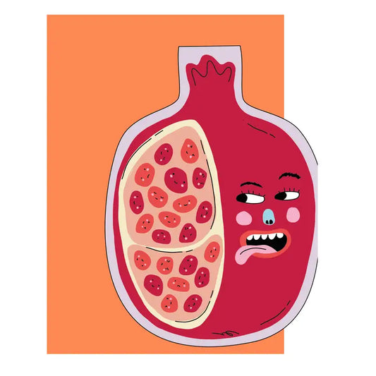 Hey Pomegranate! Die Cut Greeting Card