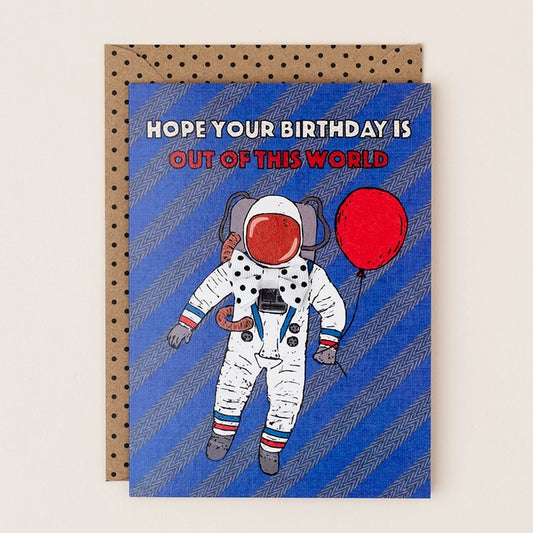 Kids Spaceman Birthday Card