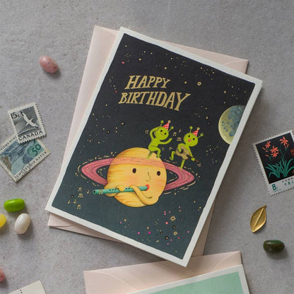 Cosmic Band Birthday Greeting Card