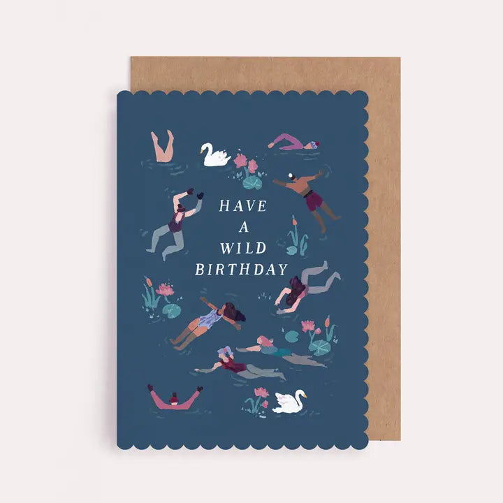 Wild Swimming Birthday Card