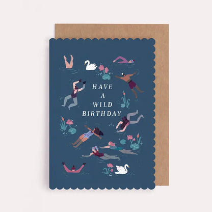Wild Swimming Birthday Card