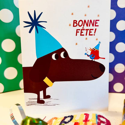 Carte d'anniversaire Teckel Destif