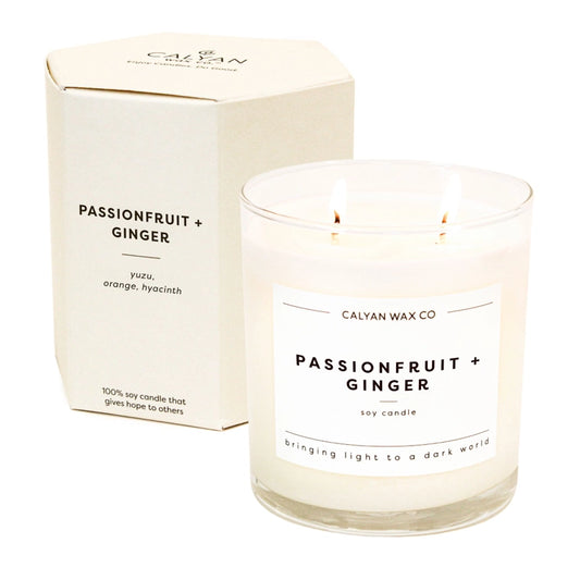 Glass Tumbler Soy Candle Passionfruit + Ginger