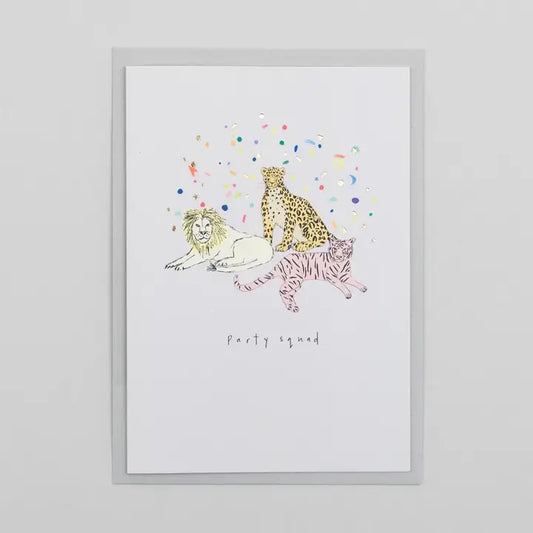 Party Squad Card With Gold Foil Confetti Birthday Card