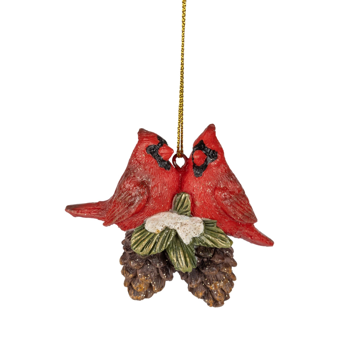 Red Cardinal Birds On 2 Pinecones Ornament