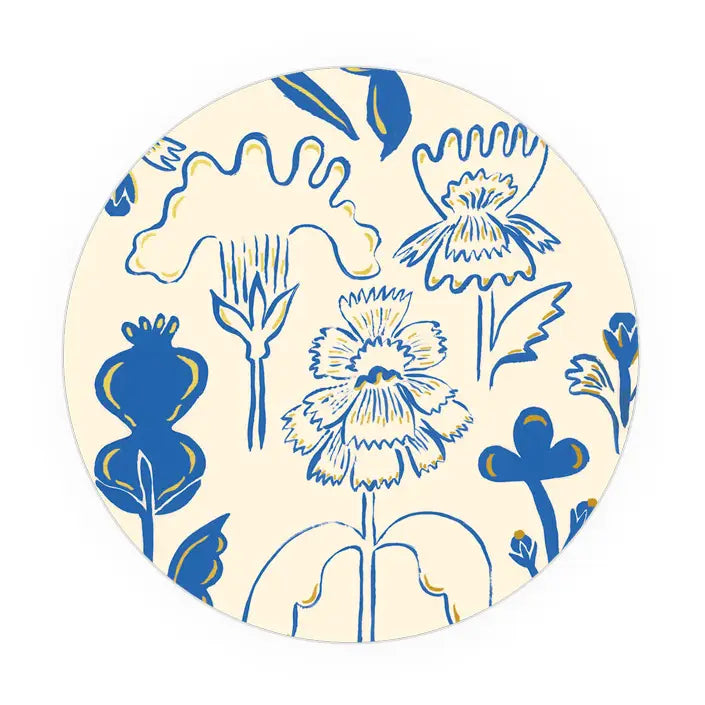 Blue Flowers Seedlings Coaster