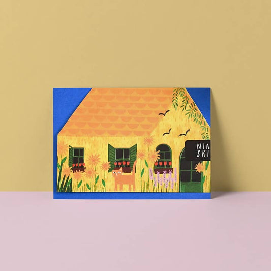 Vincat's Yellow House cut out house card